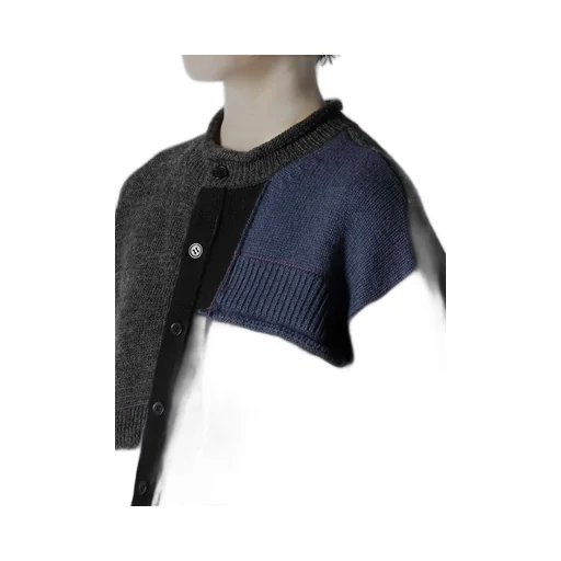 Patchwork Crew Neck Cardigan