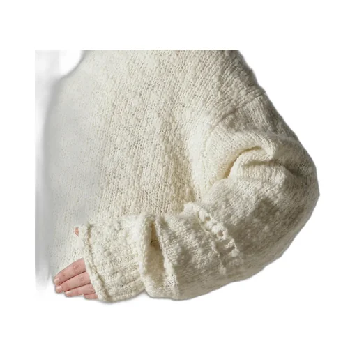 Thick Slub Jersey Curled Collar Pullover