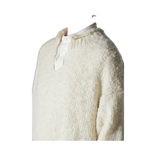 Thick Slub Jersey Curled Collar Pullover