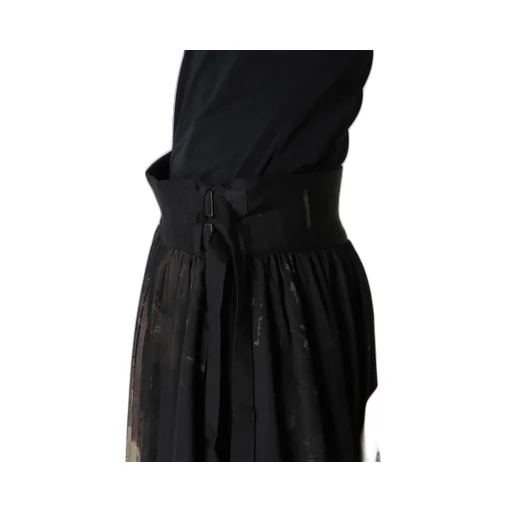 Dungeree Twill Asymmetric Gather Skirt