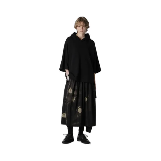 Dungeree Twill Asymmetric Gather Skirt