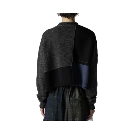 Patchwork Crew Neck Cardigan