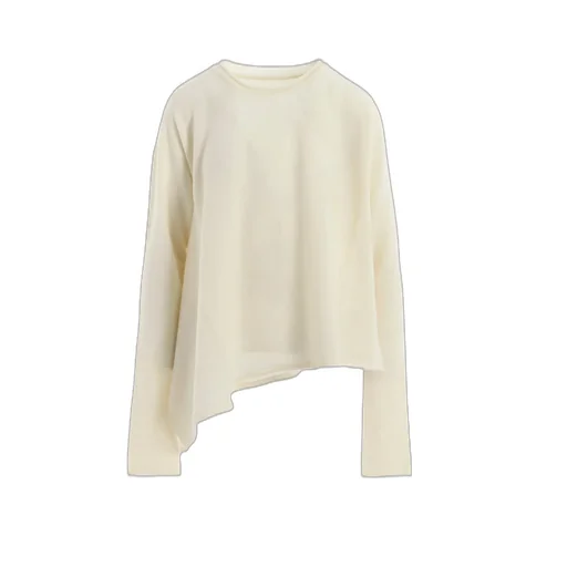 Wool Asymmetric Crew Neck Pullover