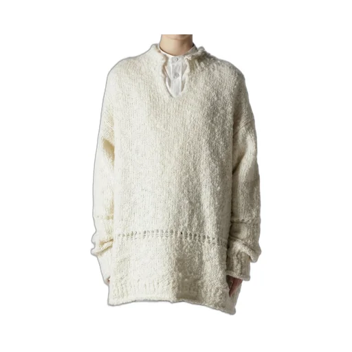 Thick Slub Jersey Curled Collar Pullover
