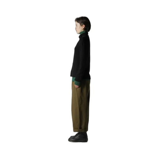 Rib High Neck Knit Cardigan