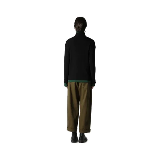 Rib High Neck Knit Cardigan