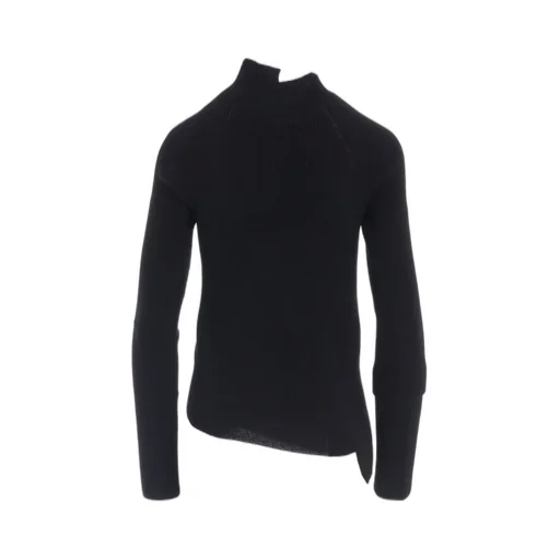 Cotton Rib Twisted High-Neck Pullover