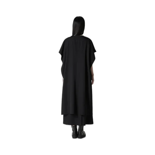 Wool Gabardine Flare Sleeve Front Open Dress