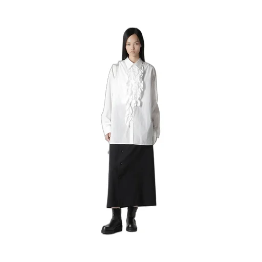 Wool Gabardine Button Skirt