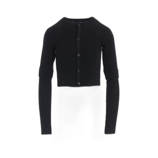 Cotton Rib Double Sleeve Short Cardigan