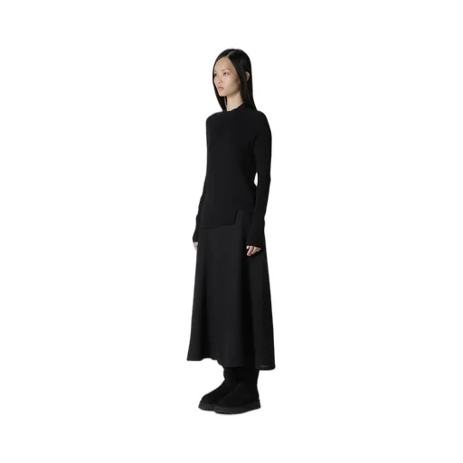 Cotton Rib Twisted High-Neck Pullover