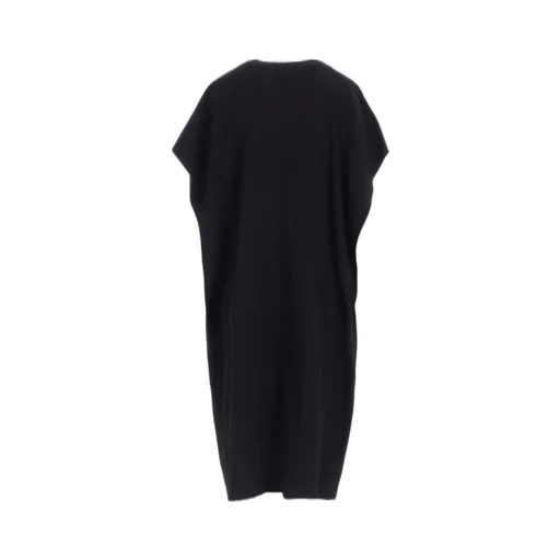 Wool Gabardine Flare Sleeve Front Open Dress