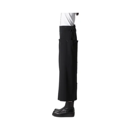 Wool Gabardine Button Skirt
