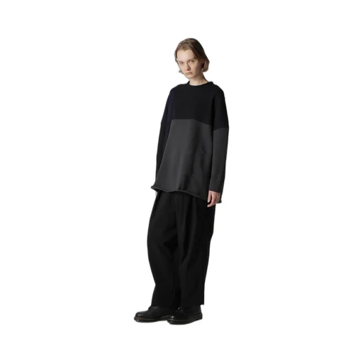 Hard-Twisted Block Intarsia Short Dress Pullover
