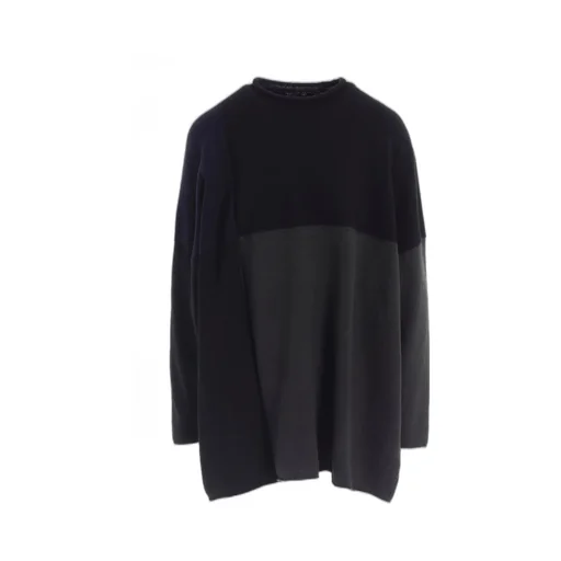 Hard-Twisted Block Intarsia Short Dress Pullover