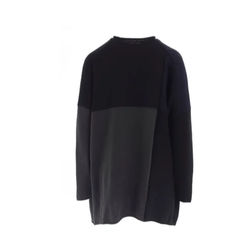 Hard-Twisted Block Intarsia Short Dress Pullover