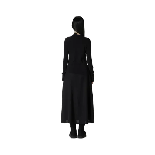 Cotton Rib Twisted High-Neck Pullover