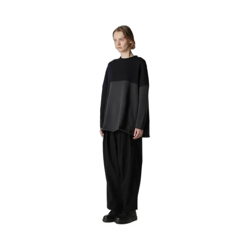 Hard-Twisted Block Intarsia Short Dress Pullover
