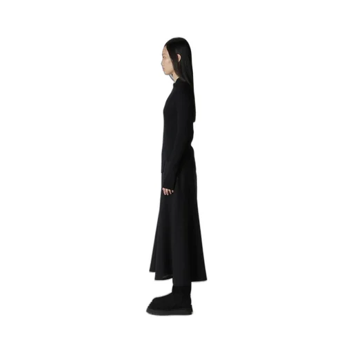 Cotton Rib Twisted High-Neck Pullover