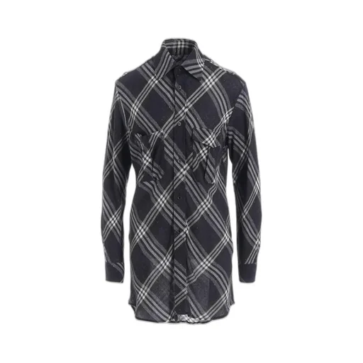Gauze Plaid Shoulder Loop Blouse