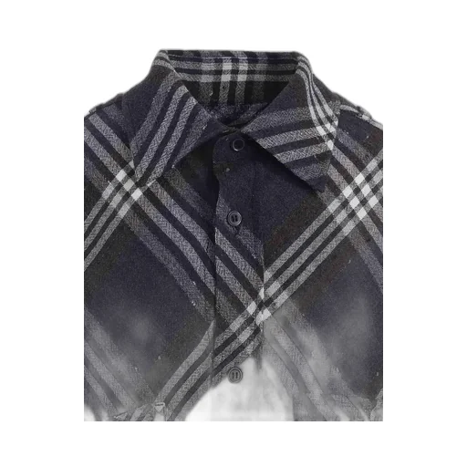 Gauze Plaid Shoulder Loop Blouse