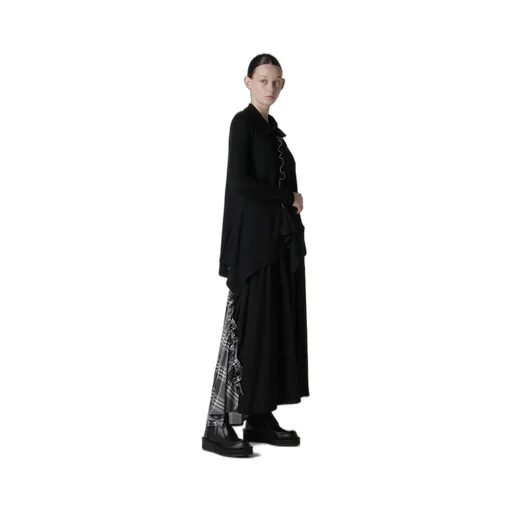 Gauze Plaid Frill Gather Skirt