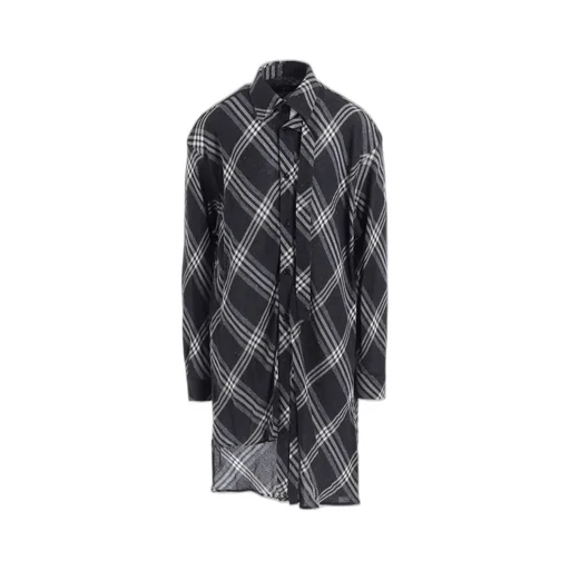 Gauze Plaid Hanging Placket Blouse