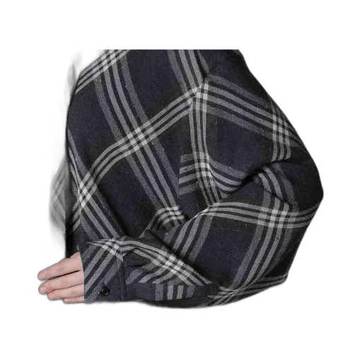 Gauze Plaid Hanging Placket Blouse
