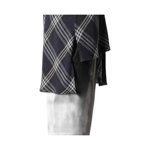 Gauze Plaid Hanging Placket Blouse
