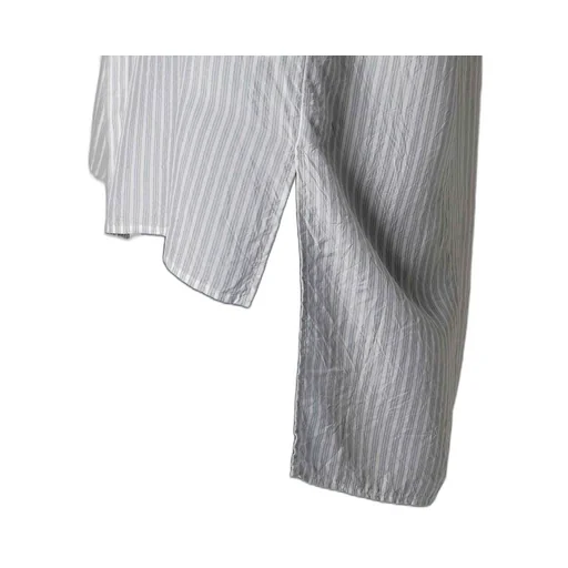 Cupro Stripe Design Collar Big Blouse