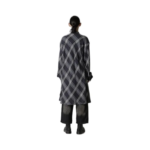 Gauze Plaid Hanging Placket Blouse