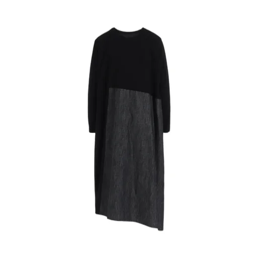 Denim Combination Long Sleeve Dress