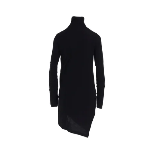 Rib/Denim Combination Long T With Gathers