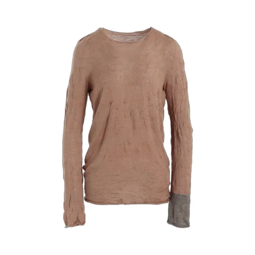 Round Neck Wrinkled Long Sleeve Pullover