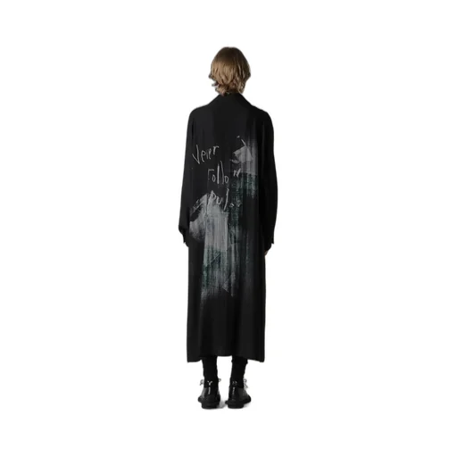 Message-Print Dungaree Twill Open Collar Shirt Dress