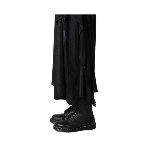 Flower/Lace-Preint Dungaree Twill Pants