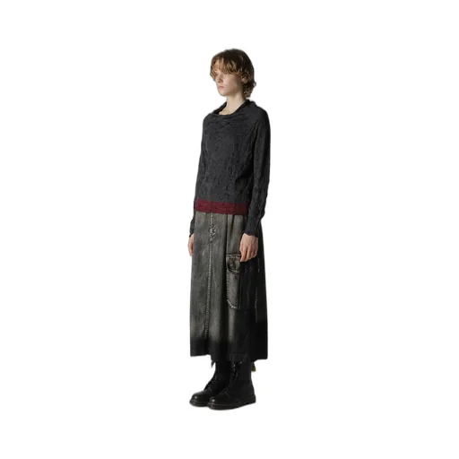 Off Neck Wrinkled Long Sleeve Pullover