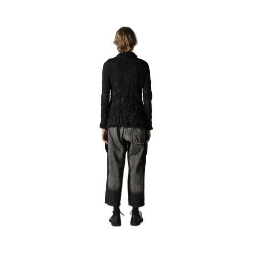 Big Flower Wrinkled Knit Jacket