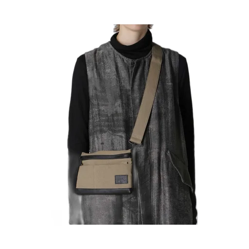 Cotton Linen Twill / Leather Sacoche