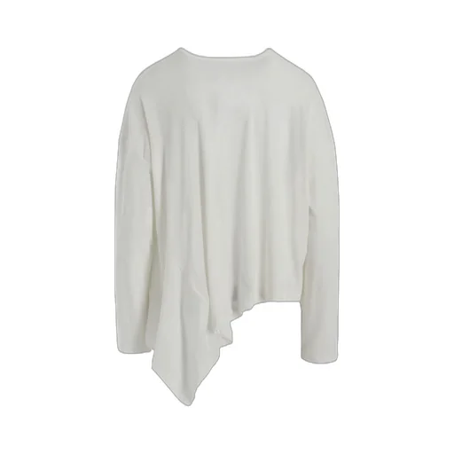 Hard-Twisted Jersey Asymmetric Round Neck T