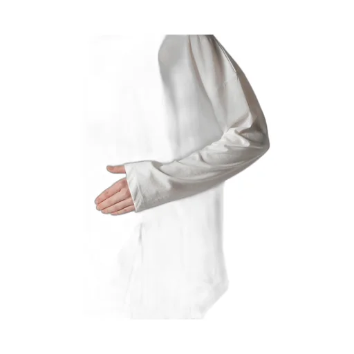 Hard-Twisted Jersey Asymmetric Round Neck T