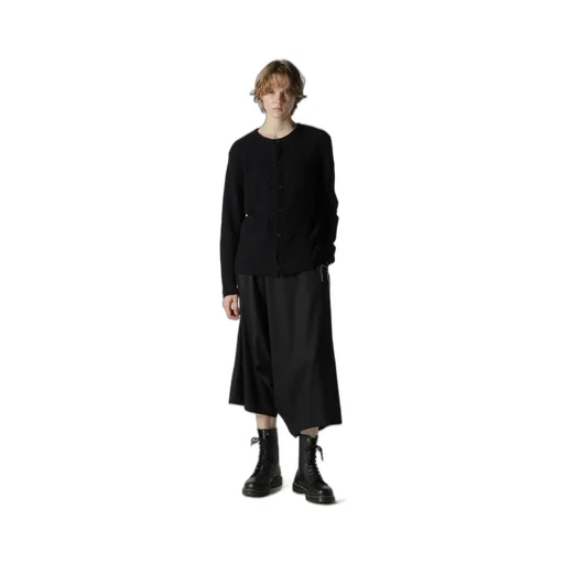 Geometric Sheer Jq Round Neck Long Cardigan