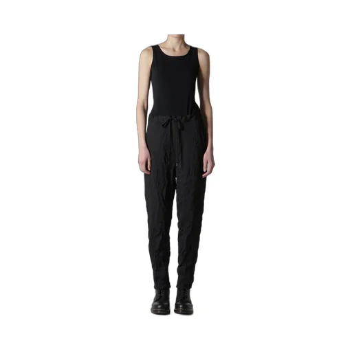 Wrinkle-Effect Tapered Pants