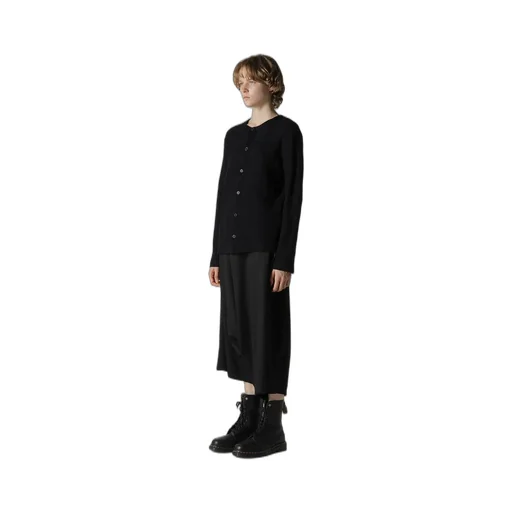 Geometric Sheer Jq Round Neck Long Cardigan