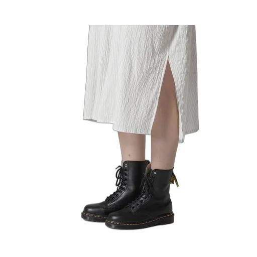 Cotton Voile Rolled-Up Half Sleeve Stripe Dress