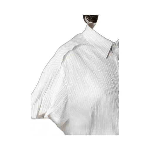 Cotton Voile Back-Side Cloth Stripe Blouse