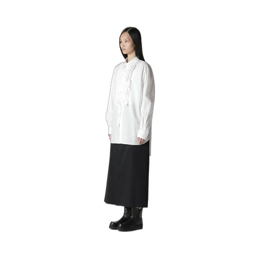 Cotton Lawn Untrimmed Frill Blouse