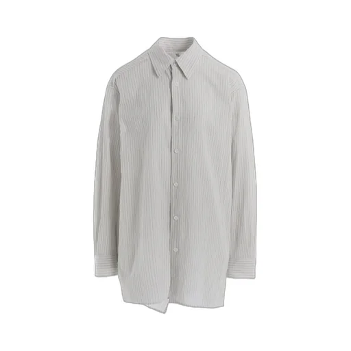 Cotton Voile Back-Side Cloth Stripe Blouse