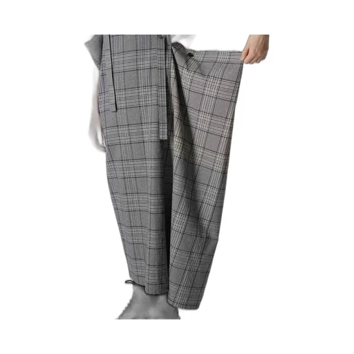 Grid Plaid Square Shoulder Strap Dress