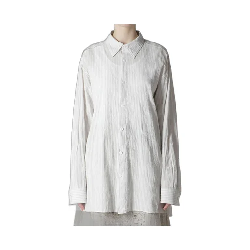 Cotton Voile Back-Side Cloth Stripe Blouse